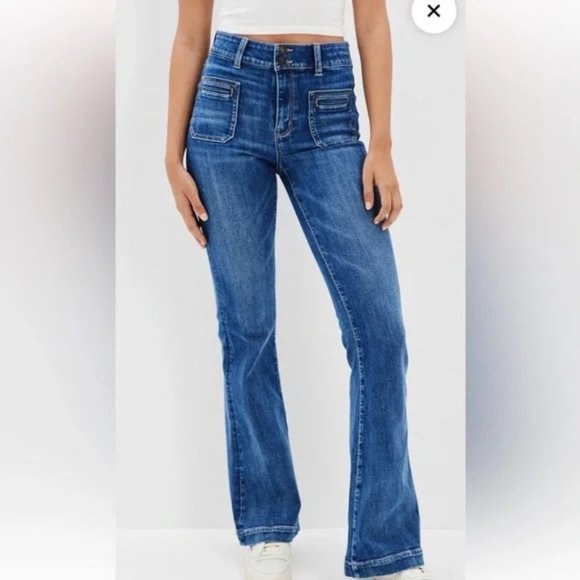 SOLD NWT American Eagle Next Level Super High-Waisted Flare Jean  Sz 6R - Picture 6 of 14